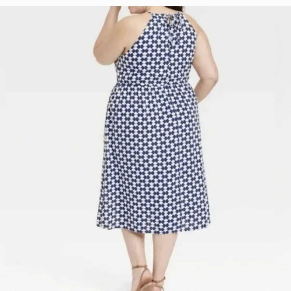 SOLD PLEASE DONT SHARE White LINEN and RAYON Blend Midi Dress Coastal Chic - Picture 6 of 8